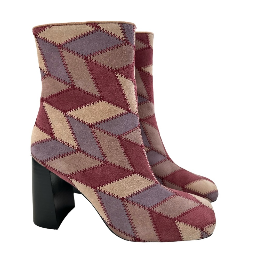 Jeffrey Campbell Versus Pink Suede Multi Block Heel Boots Size 6.5 - Picture 4 of 16